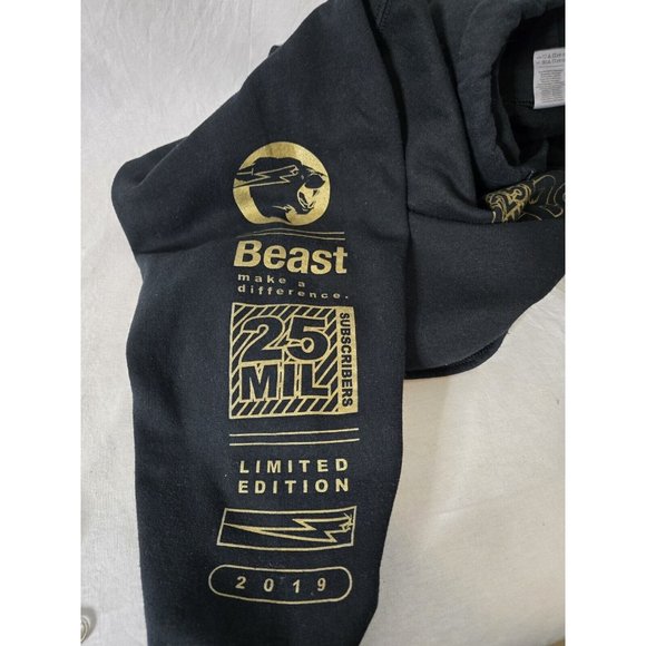 Mr Beast 25 Mil Subscribers Ltd Edition Hoodie Black Subscriber Special SZ Large - Picture 6 of 9